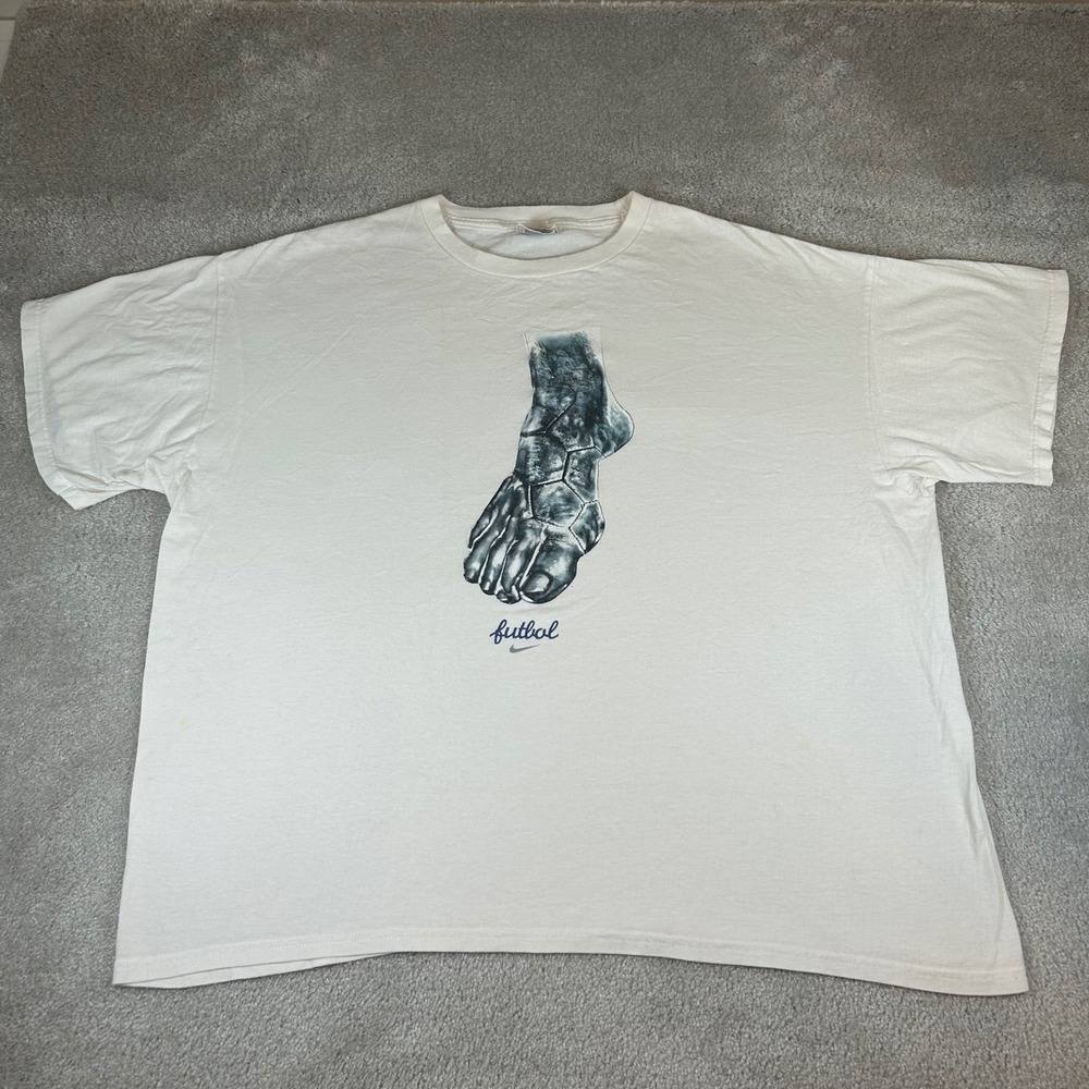 Vintage‎ 90s Nike Futbol Graphic T-Shirt Mens XXL Made in USA Soccer Tee Rare